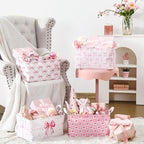 4 Pcs Pink Bow Storage Basket for Gifts Collapsible Girls Coqutte Pink Storage - Image 5