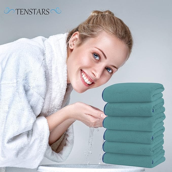 TENSTARS Silk Hemming Hand Towels - Image 4
