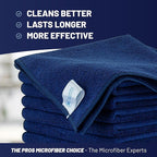 MW PRO Microfiber Cleaning Cloths Dark Blue 12 Pack, 12x12 - Image 2