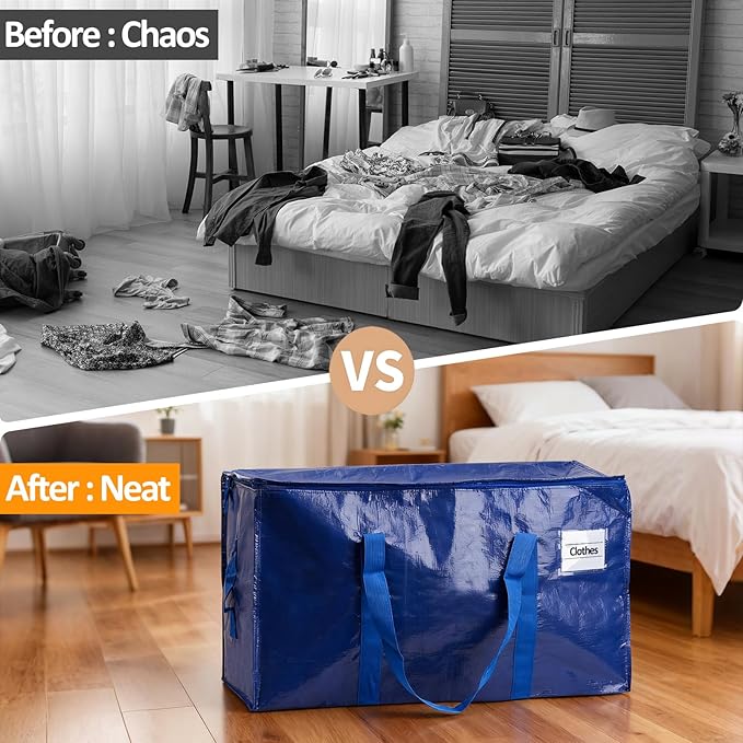 2 Pack Heavy Duty Storage Bags, Reinforced Handles and Zippers, Organizing Bags - Image 7