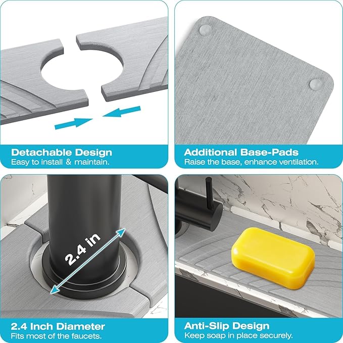 Stone Faucet Mat for Kitchen Sink - Image 5