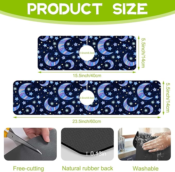 Kitchen Sink Splash Guard Faucet Mat Super Absorbent Fast Drying Mat Guard - Image 2