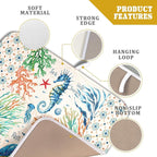 Giwawa Nautical Coastal Dish Drying Mat Sea Turtle Seahorse Dish Drainer Pad - Image 4