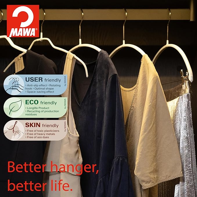 Mawa by Reston Lloyd Euro Series Non-Slip Space Saving Steel Clothes Hanger - Image 2