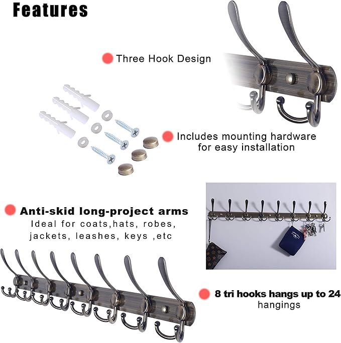 Dseap Coat Rack Wall Mount - Image 6