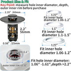 Sink Stopper Bathroom Drain, Universal Bathroom Sink Drain Strainer - Image 6