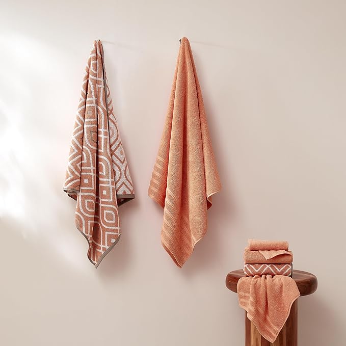 Modern Threads Oxford 6-Piece 100% Cotton Towel Set – Yarn Dyed Jacquard & - Image 4