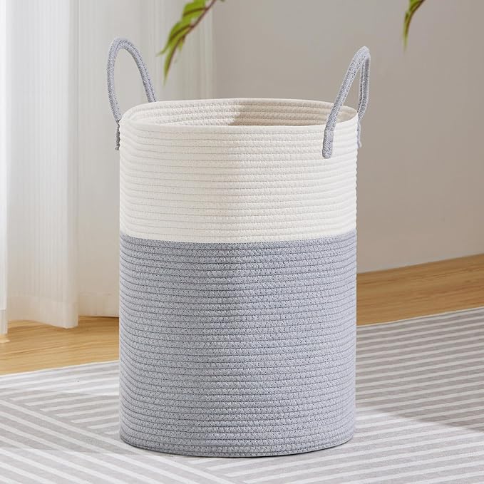 VIPOSCO Large Laundry Hamper, Tall Woven Rope Storage Basket by VIPOSCO