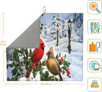 Winter Cardinal Birds Dish Drying Mat - Image 4
