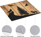 Retro Rustic Wolf Deer Forest Brown Wood Dish Drying Mat - Image 4