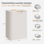 STORAGE MANIAC 3-Pack Large Laundry Hamper, 80L Collapsible Laundry Basket - Image 3
