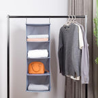 Hanging Closet Organizer, Easy Mount Foldable 4-Shelf Hanging Closet Wardrobe - Image 4