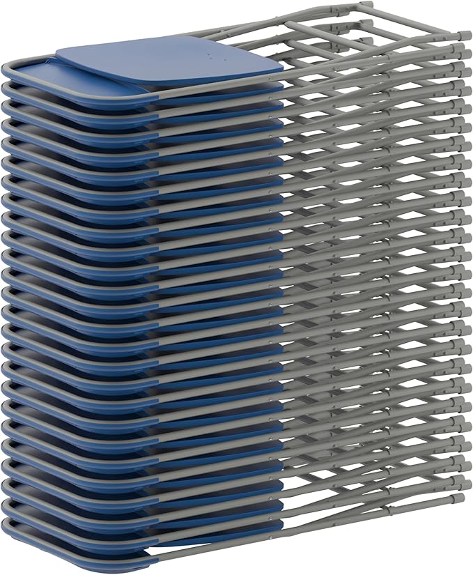 Flash Furniture Hercules Series Plastic Folding Chair - Blue - 4 Pack 650LB Weight Capacity Comfortable Event Chair-Lightweight Folding Chair - Image 16