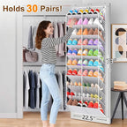 20-30 Pairs Over the Door Shoe Organizer, 10-Tier Door Shoes Rack, Handing - Image 2