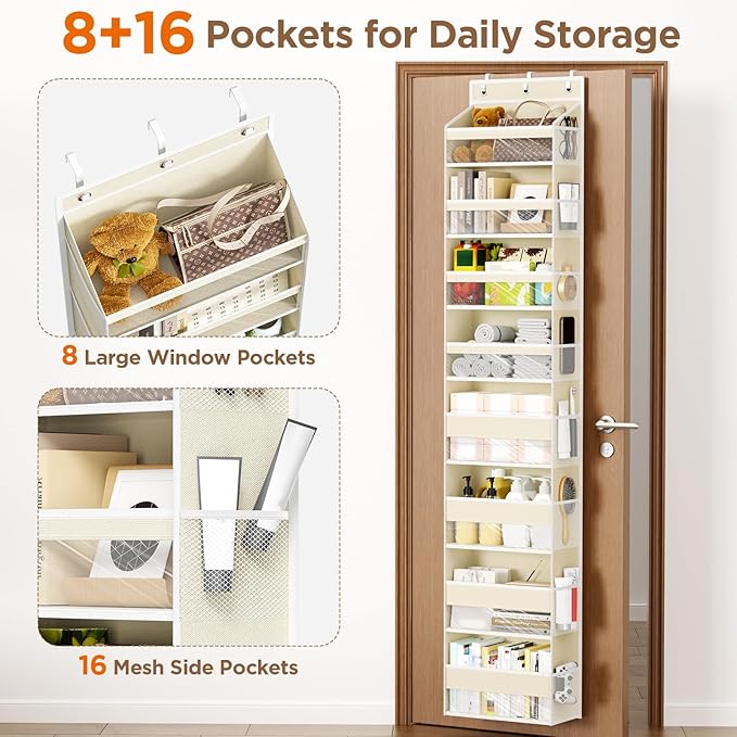 Over The Door Organizer, 8 Shelf Door Hanging Organizers - Image 4