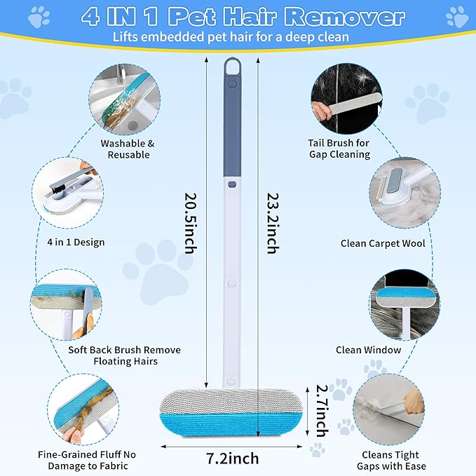 Pet Hair Remover for Furniture – 23.2Inch Reusable Dog & Cat Hair Removal Brush - Image 6