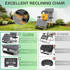 Suteck Oversized Zero Gravity Chair,33In XXL Lounge Chair w/Removable Cushion&Headrest, Reclining Camping Chair w/Upgraded Lock and Footrest, Reclining Patio Chairs Recliner for Indoor Outdoor,500LBS - Image 5