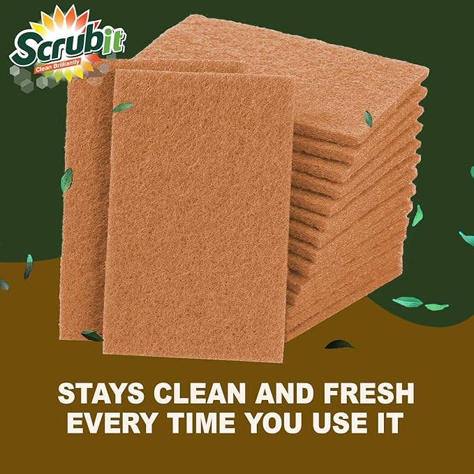 SCRUBIT 100 Pack Natural Scouring Pads - Image 6