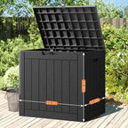 Sweetcrispy Deck Box with 31 Gallon Capacity, Weatherproof Resin Lockable Outdoor Storage for Secure Package Deliveries and Indoor Storage in Garden or Patio, Backyard, Modern Black - Image 3