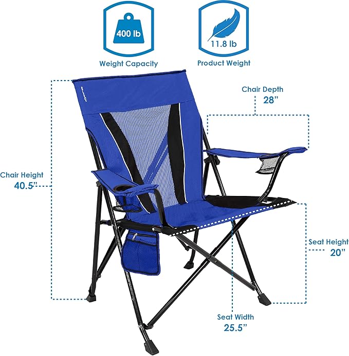 Kijaro XXL Dual Lock Portable Camping Chair - Supports Up to 400lbs - Enjoy The Outdoors in a Versatile Folding Sports & Outdoor Chair - Image 2
