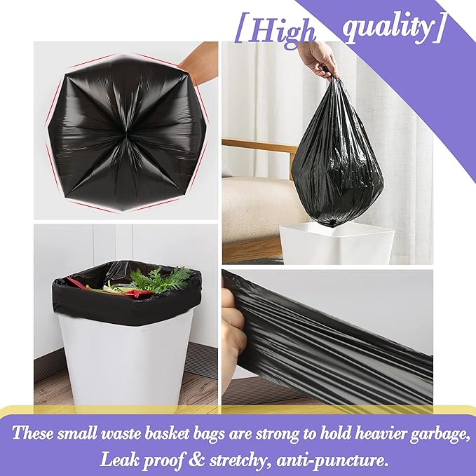 Hommaly 3 Gallon Small Black Trash Bags, Leakproof and Strong, and More - Image 4