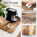 Coffee Mat 24x16 Inch, Wood Grain Cracks Design, Absorbent Hide Stain Rubber - Image 4