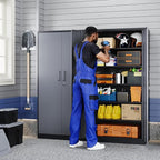 Yizosh Metal Storage Cabinet with Locking Doors and 5 Adjustable Shelves, 72" Garage Storage Cabinet Steel Lockable for Office,Home,Garage - Image 6