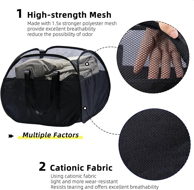 Collapsible Laundry Basket, 90L Foldable Pop-up Laundry Hamper - Image 3