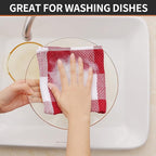 Homaxy 100% Cotton Waffle Weave Check Plaid Dish Cloths, 12 x 12 Inches - Image 6