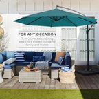 Best Choice Products 10ft Offset Cantilever Hanging Market Patio Umbrella, 8 Sturdy Ribs, Easy Adjustment - Cerulean - Image 3