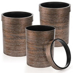 3 Pack Vintage Small Trash Can, 1.7 Gallon Plastic Round Wastebasket, Hipsteen by Noamus