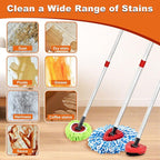 2 Microfiber Mop Head Refills and 2 Chenille Mop Pads, 1 Upgrade Scrub Brush 1 - Image 8