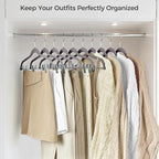 HOUSE DAY Velvet Hangers with Adjustable Clips 20 Pack, Non-Slip Suit Organizer - Image 8