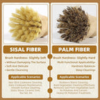 4 Pack Bamboo Dish Brush Set, Natural Palm Dish Scrubber - Image 4