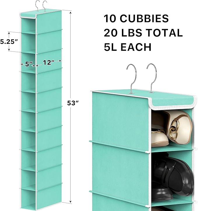 Simple Houseware 10 Shelves Hanging Shoes Organizer Holder - Image 3