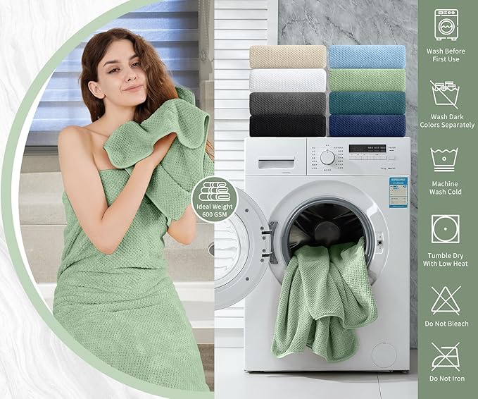 Extra Large Bath Towel Set of 4, Oversized Bath Sheet Super Soft Highly - Image 5