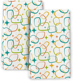 Mid Century Modern Kitchen Towels Set of 2, Absorbent Hand Towels, Retro Dish by Wovoto