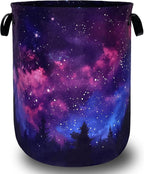 Personalize Galaxy Laundry Basket Oxford Cloth Foldable Forest Starry Sky by Unknown