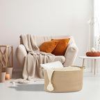 Large Rectangle Blankets Basket Living Room 22"x17"x12" Woven Jute Rope Storage - Image 5