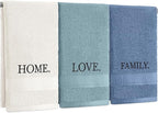 3 Pcs Home Love Family Decorative Hand Towels by FuWeave