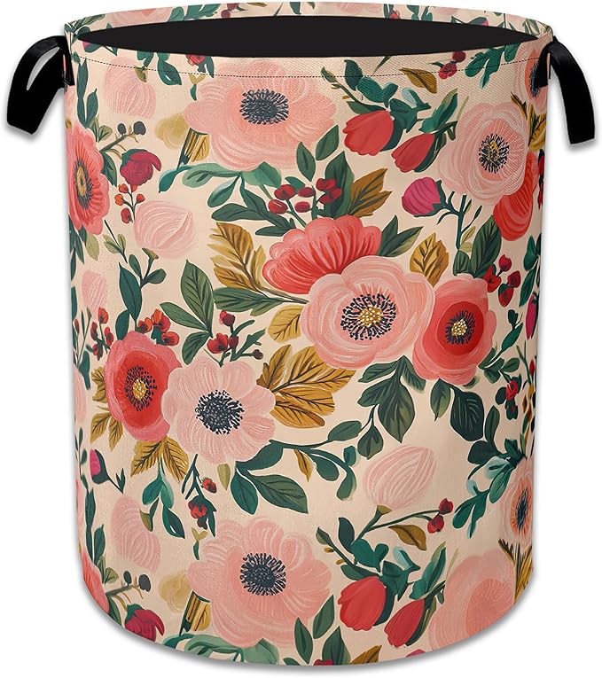 Vintage Flowers Laundry Hamper by Unknown