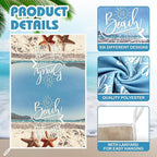 Breling Set of 6 Summer Beach Kitchen Towels Vintage Themed Dish Towel Bathroom - Image 3