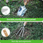Garden Tool Set, 2 Pieces Stainless Steel Heavy Duty Garden Tools, Gardening Kit with Wooden Handle Garden Hand Tools, Durable Garden Tools for Gardening, Gardening Gifts for Women Men - Image 6