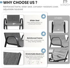 Patio Dining Chairs Set of 4, Stackable Dining Chairs High Back, Breathable Seat Fabric and Alloy Steel Frame Fit Backyard, Porch, Lawn，Poolside (Dark Grey) - Image 5