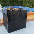 37 Gallon Outdoor Deck Box, Lockable Waterproof Outdoor Storage Boxes For Garden Tools,Indoor Cushions,Accessories Outside Storage Resin Weatherproof Container(Black) - Image 8