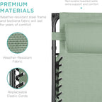 Best Choice Products Folding Zero Gravity Outdoor Recliner Patio Lounge Chair w/Adjustable Canopy Shade, Headrest, Side Accessory Tray, Textilene Mesh - Sage Green - Image 5