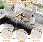 23.6 Inch Stone Faucet Mat for Kitchen Sink Splash Guard, Diatomite Sink - Image 3