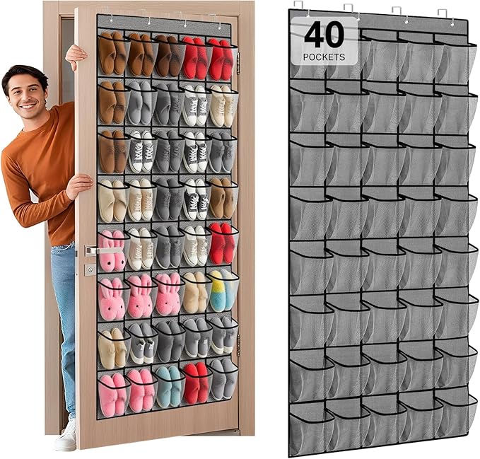 40-Pocket Over the Door Shoe Organizer by Unknown