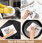 R HORSE 5Pcs Funny Kitchen Dish Towel Set Absorbent Quick Dry Cloth Dish Tea - Image 6