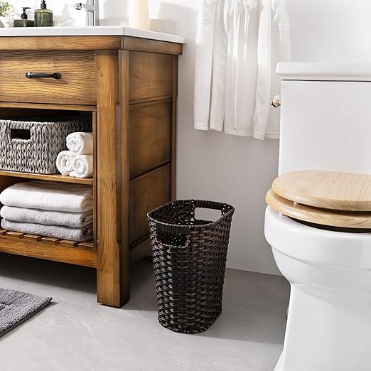 GRANNY SAYS Wicker Trash Can, Bathroom Trash Can - Image 3